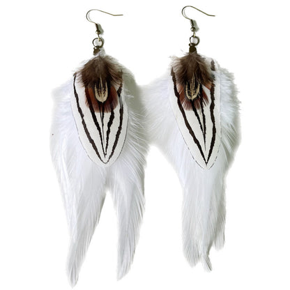 1 Pair Casual Retro Feather Feather Iron Drop Earrings