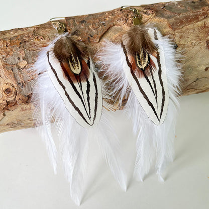 1 Pair Casual Retro Feather Feather Iron Drop Earrings