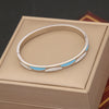 Vintage Style Bohemian Commute Geometric Stainless Steel Plating Inlay Turquoise Zircon Bangle