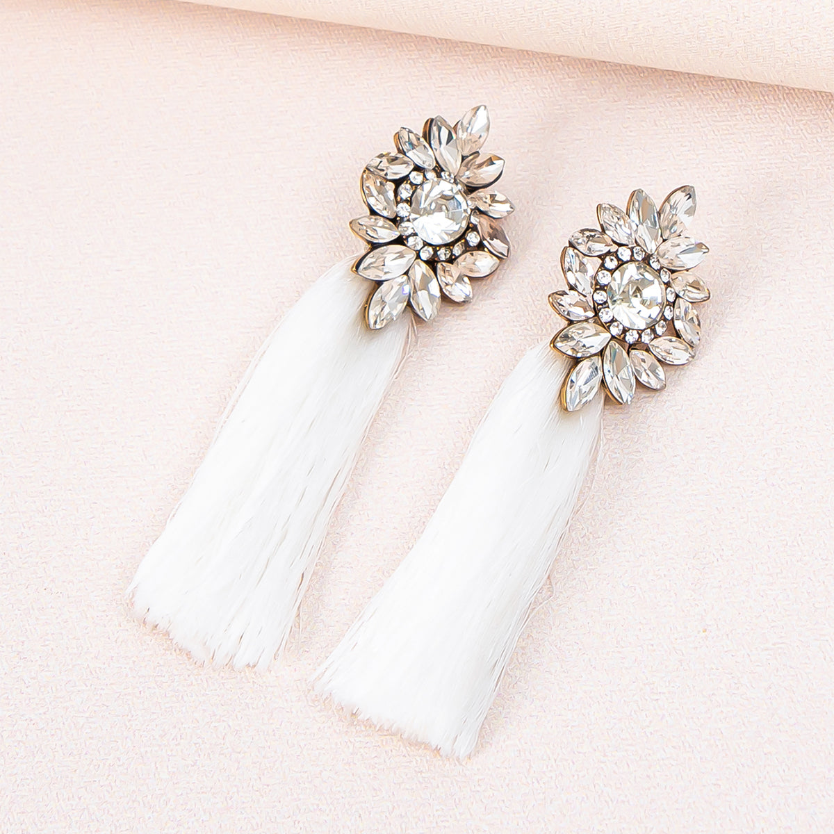 1 Pair Ig Style Glam Flower Inlay Alloy Glass Drop Earrings