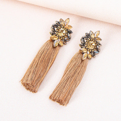 1 Pair Ig Style Glam Flower Inlay Alloy Glass Drop Earrings