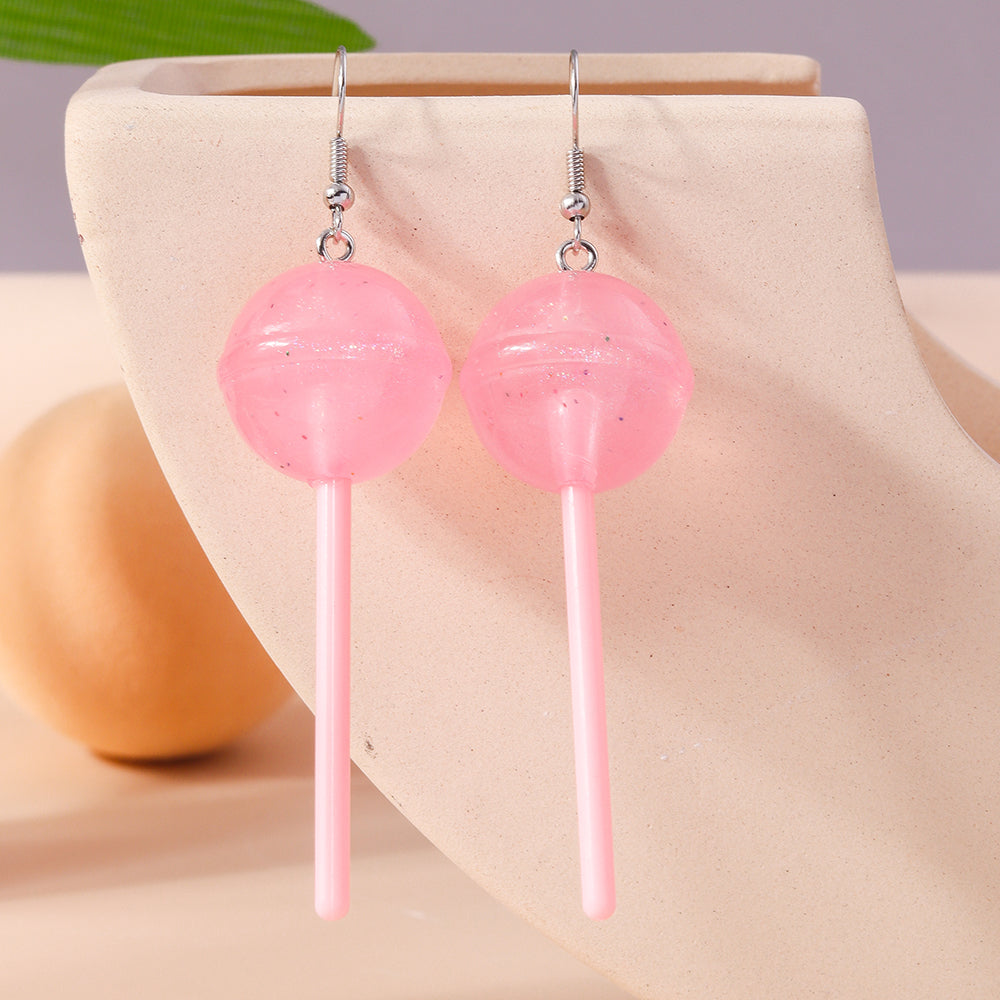 1 Pair Cute Candy Plastic Zinc Alloy Drop Earrings