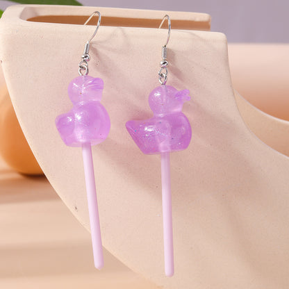 1 Pair Cute Color Block Zinc Alloy Drop Earrings