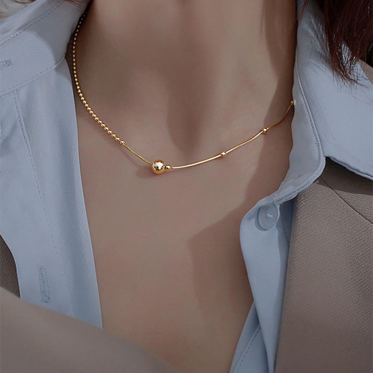 Elegant Modern Style Solid Color Copper Necklace In Bulk