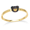 Ig Style Cute Fashion Bear Copper Plating Inlay Zircon 18k Gold Plated Bangle