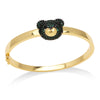 Ig Style Cute Fashion Bear Copper Plating Inlay Zircon 18k Gold Plated Bangle