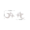 1 Pair Simple Style Star Moon Inlay Sterling Silver Zircon Ear Studs