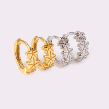 1 Pair Simple Style Classic Style Flower Plating Sterling Silver Gold Plated Earrings