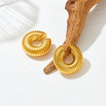 1 Pair Simple Style Classic Style C Shape U Shape Plating Titanium Steel 18k Gold Plated Ear Cuffs