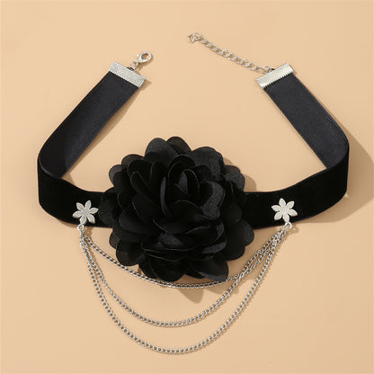 Elegant Gothic Flower Cloth Layered Three-dimensional Women's Choker