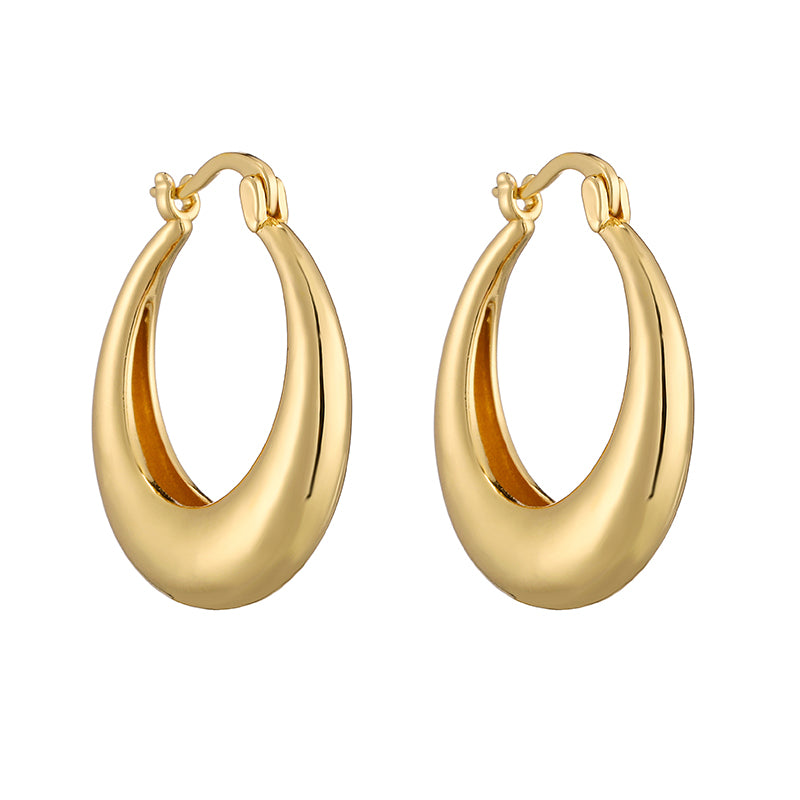 1 Pair Ig Style Casual French Style Leaves Lines Twist Plating Copper 18k Gold Plated Hoop Earrings