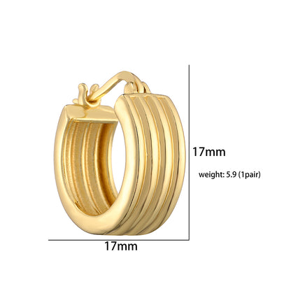 1 Pair Ig Style Casual French Style Leaves Lines Twist Plating Copper 18k Gold Plated Hoop Earrings