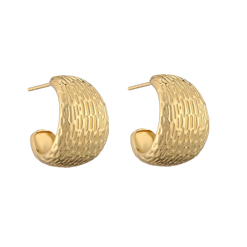 1 Pair Ig Style Vintage Style French Style C Shape Water Droplets Irregular Plating Copper 18k Gold Plated Ear Studs