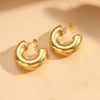 1 Pair Classic Style Streetwear Geometric Plating Titanium Steel 14k Gold Plated Earrings