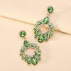 1 Pair Luxurious Geometric Inlay Alloy Rhinestones Glass Gold Plated Chandelier Earrings Drop Earrings