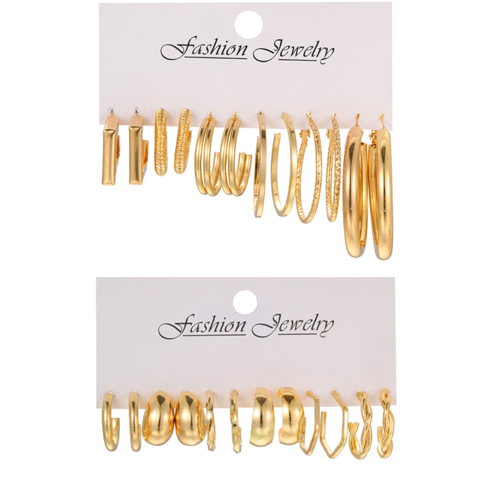 1 Set Elegant Lady Geometric Plating Alloy Earrings