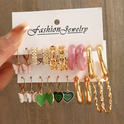 1 Set Elegant Lady Geometric Plating Alloy Earrings