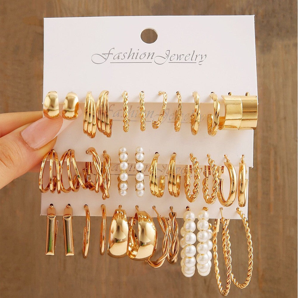 1 Set Elegant Lady Geometric Plating Alloy Earrings