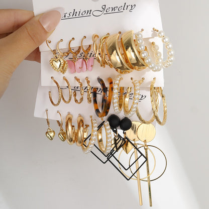 1 Set Elegant Lady Geometric Plating Alloy Earrings