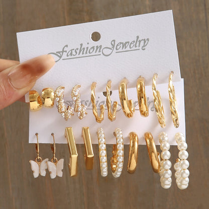 1 Set Elegant Lady Geometric Plating Alloy Earrings