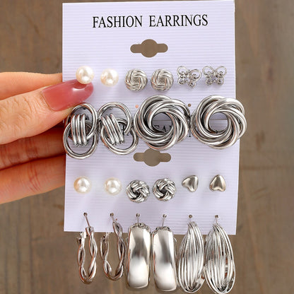 1 Set Elegant Lady Geometric Plating Alloy Earrings