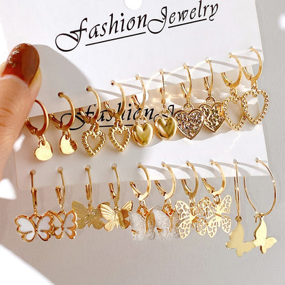 1 Set Elegant Lady Geometric Plating Alloy Earrings