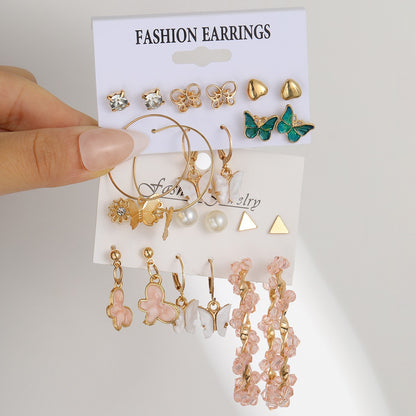 1 Set Elegant Lady Geometric Plating Alloy Earrings