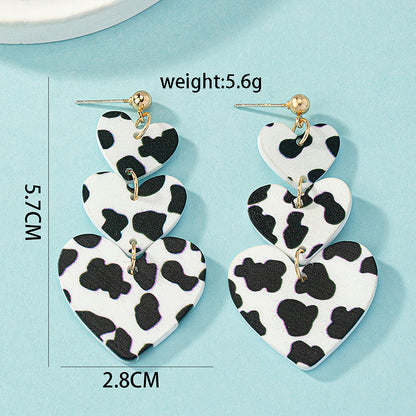 Wholesale Jewelry Casual Streetwear Geometric Heart Shape Alloy Plating Drop Earrings