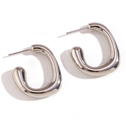 1 Pair Simple Style Classic Style Solid Color Plating Stainless Steel 18k Gold Plated Ear Studs