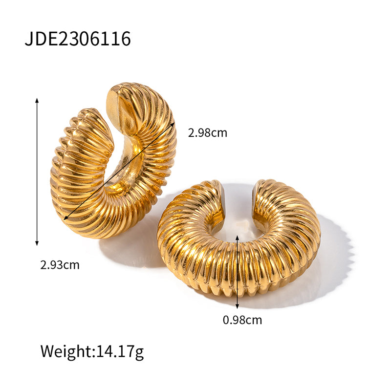 1 Pair Ig Style Solid Color Plating Stainless Steel 18k Gold Plated Earrings