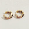 1 Pair Elegant Round Plating Inlay Copper Zircon 14k Gold Plated Earrings