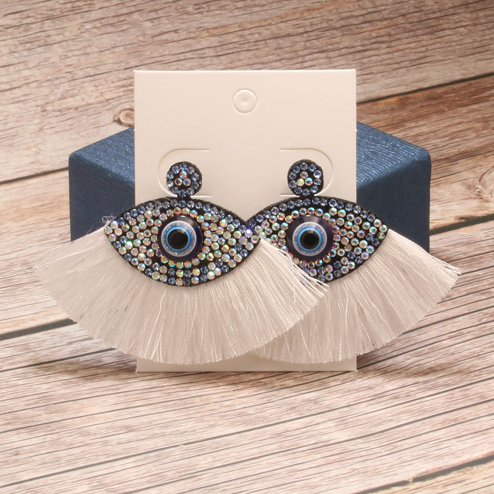 Wholesale Jewelry Vintage Style Exaggerated Artistic Devil's Eye Cloth Drop Earrings