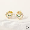 1 Pair Simple Style Moon Plating Inlay Copper Zircon 18k Gold Plated Ear Studs