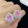 Elegant Water Droplets Flower Copper Plating Inlay Zircon Rings Earrings Necklace