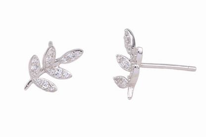 1 Pair Simple Style Flower Inlay Sterling Silver Zircon Ear Studs