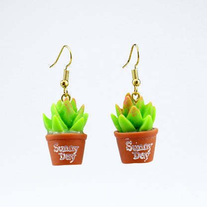 Wholesale Jewelry Cartoon Style Plant Resin Drop Earrings