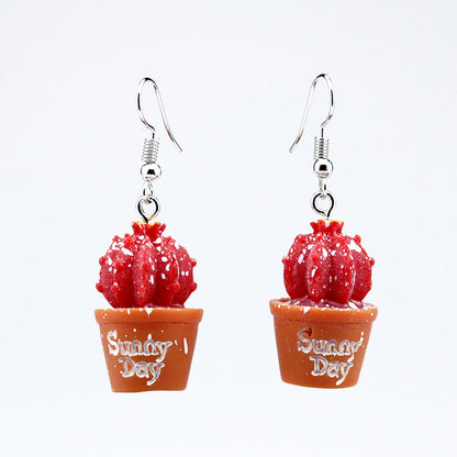 Wholesale Jewelry Cartoon Style Plant Resin Drop Earrings