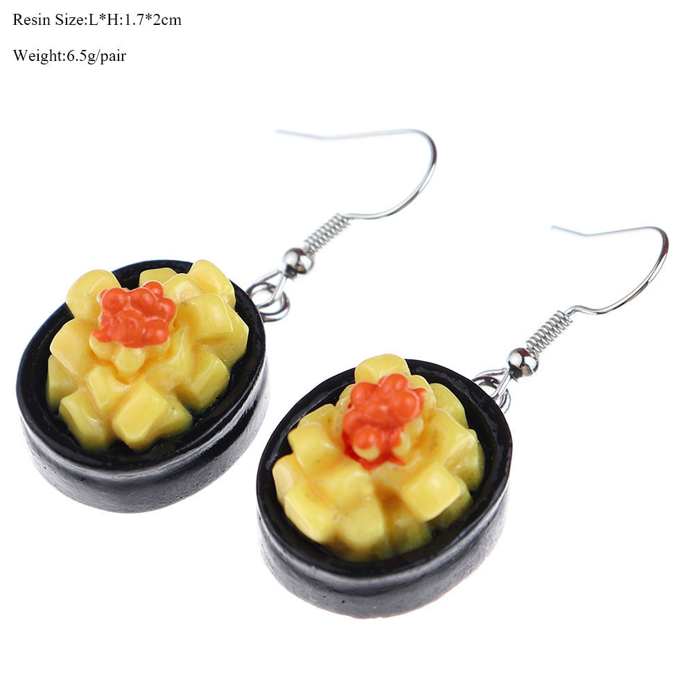 Wholesale Jewelry Cute Fruit Plastic Resin Patchwork Drop Earrings