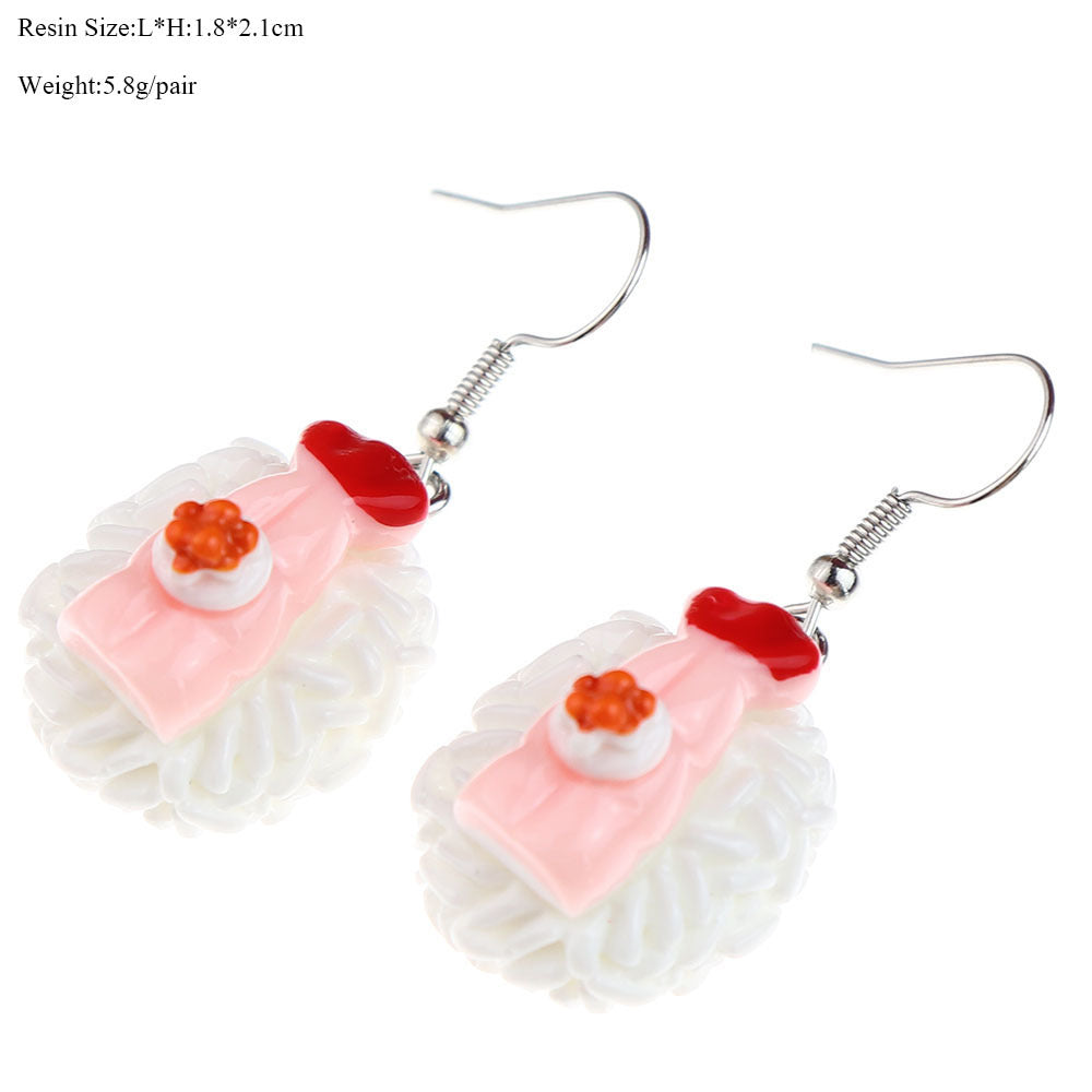 Wholesale Jewelry Cute Fruit Plastic Resin Patchwork Drop Earrings