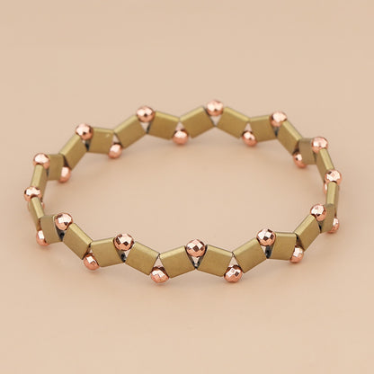 Commute Square Natural Stone Stoving Varnish Bracelets