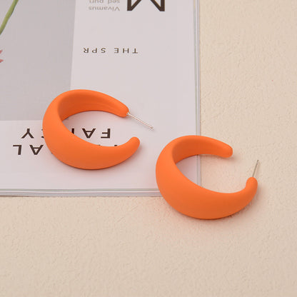 1 Pair Basic C Shape Stoving Varnish Arylic Earrings