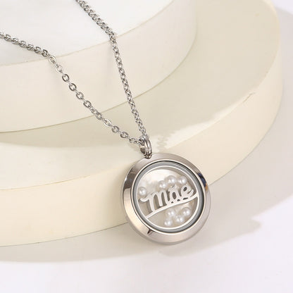 Casual Simple Style Round Stainless Steel Plating 18k Gold Plated Pendant Necklace