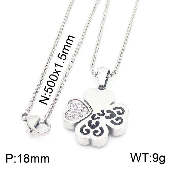 Modern Style Heart Shape Titanium Steel Plating 18k Gold Plated Pendant Necklace