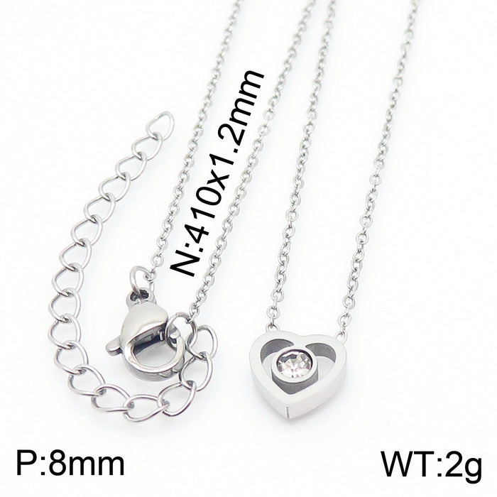 Modern Style Heart Shape Titanium Steel Plating 18k Gold Plated Pendant Necklace