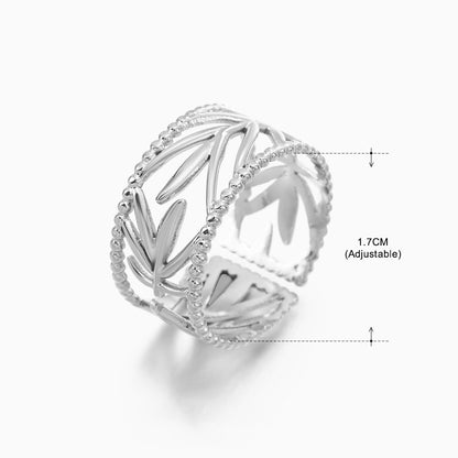 Basic Classic Style Geometric Leaf Stainless Steel Plating Open Rings