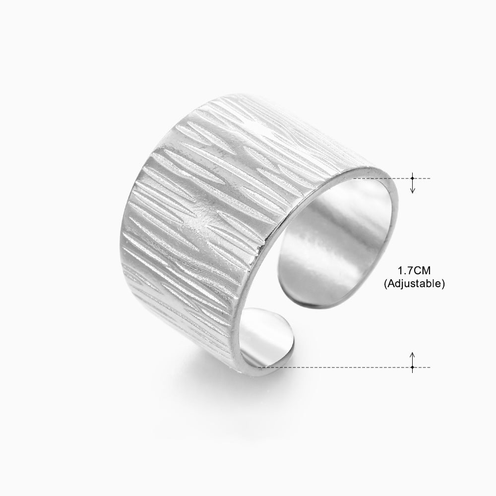 Basic Classic Style Geometric Leaf Stainless Steel Plating Open Rings