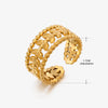 Basic Classic Style Geometric Leaf Stainless Steel Plating Open Rings