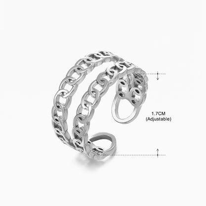 Basic Classic Style Geometric Leaf Stainless Steel Plating Open Rings