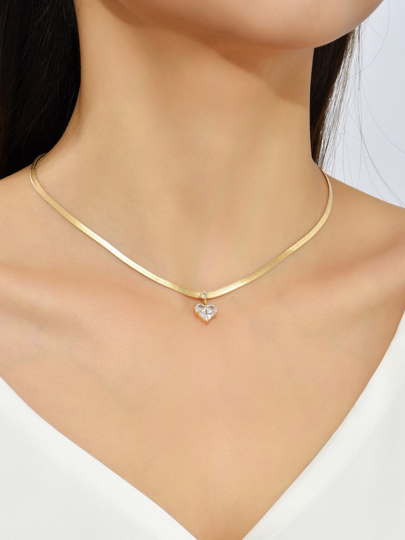 Elegant Hip-hop Solid Color Stainless Steel Metal Chain Necklace