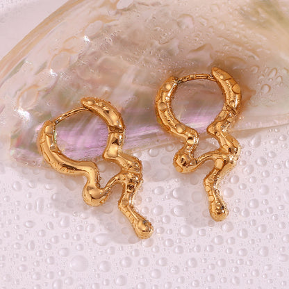 1 Pair Simple Style Irregular Solid Color Plating Stainless Steel 18k Gold Plated Earrings